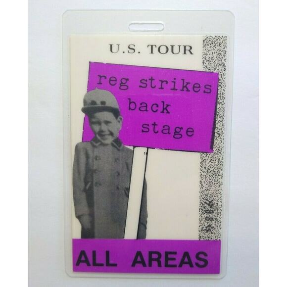 Elton John Backstage Pass Reg Strikes Back Concert Tour Pop Rock 1988 Young Lad - Picture 2 of 2
